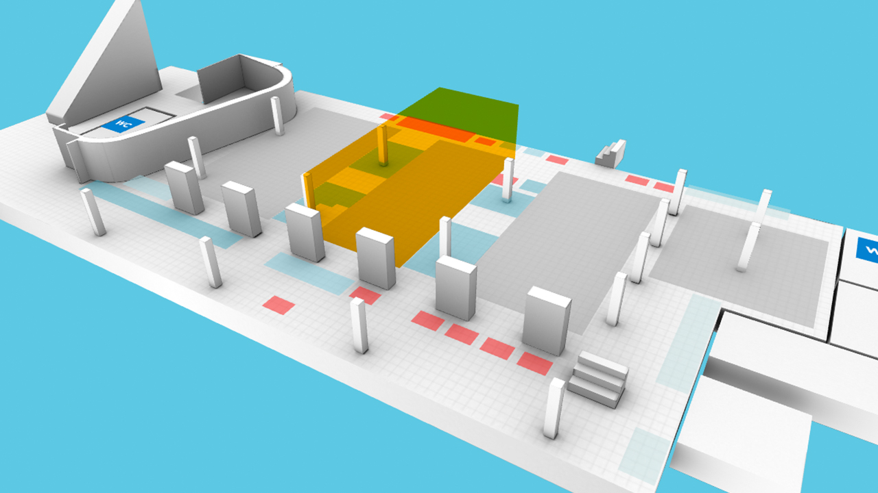 Virtual Venue 3D showing a selected area