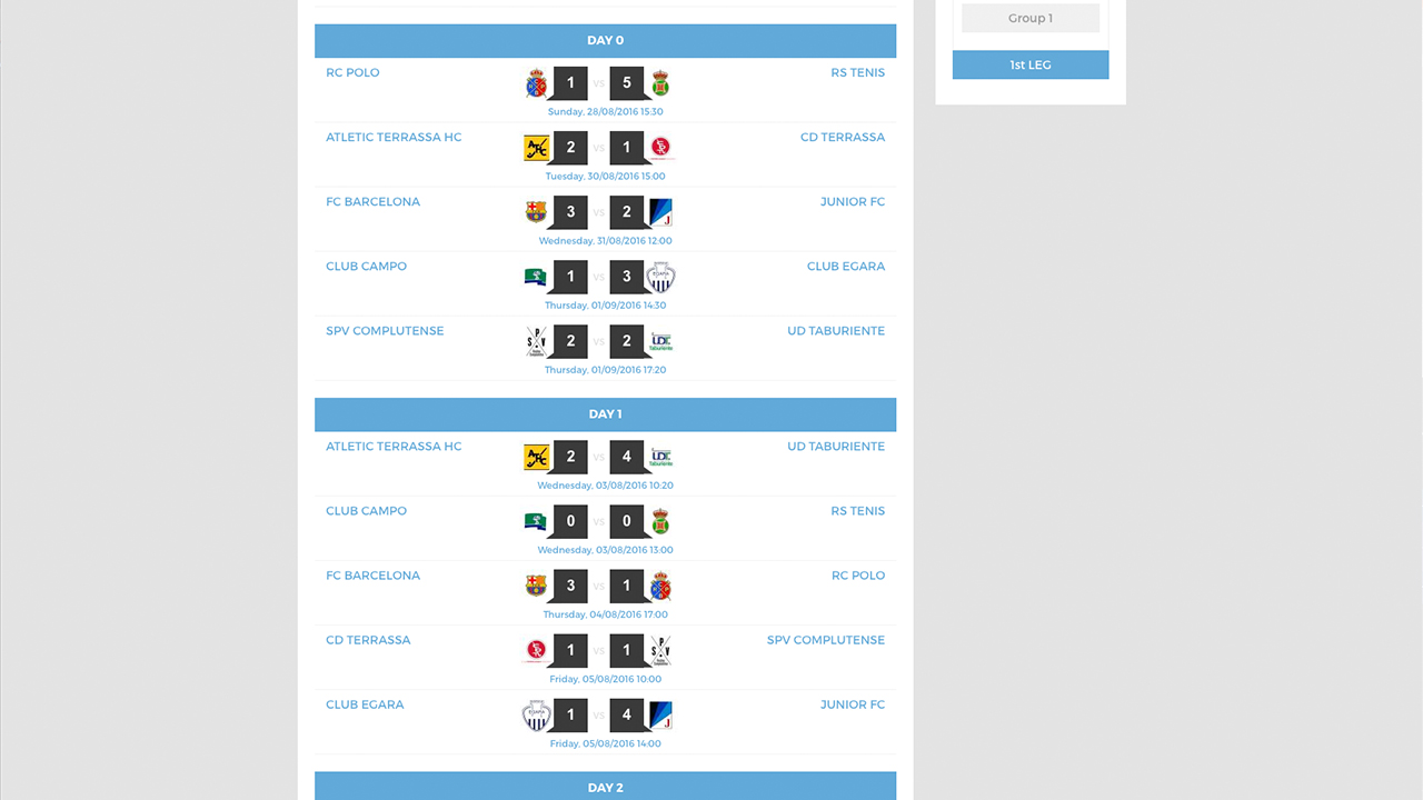 Hockeylink calendar view
