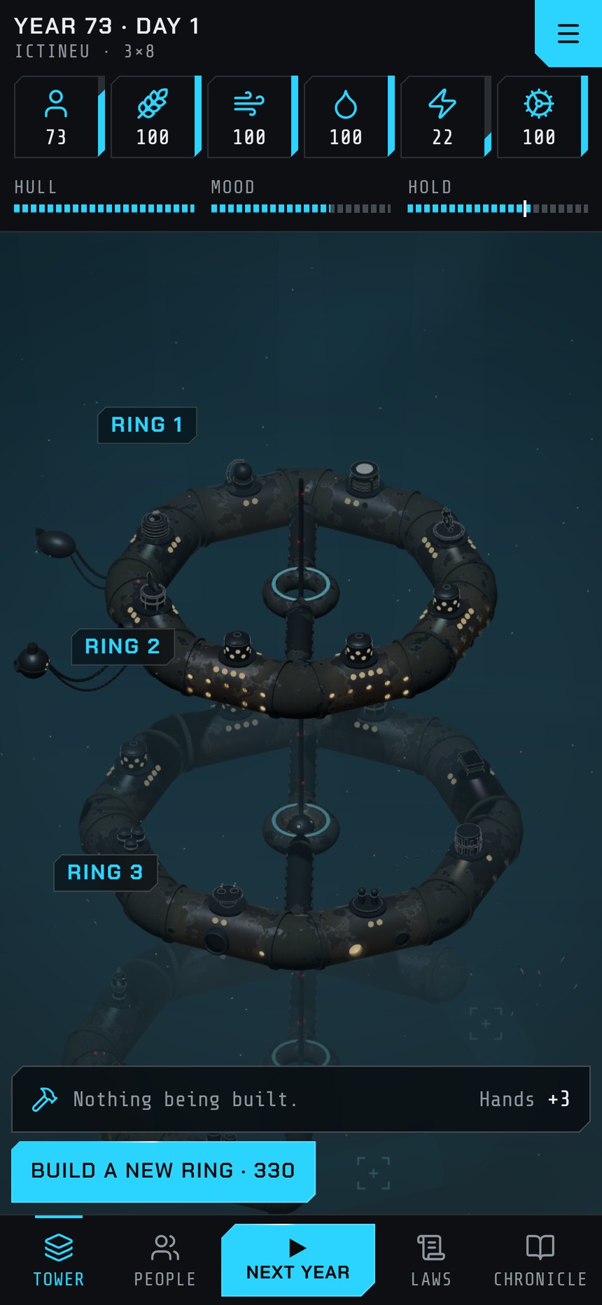 Ictineu on a phone: the ring tower under the sea with its resource panel
