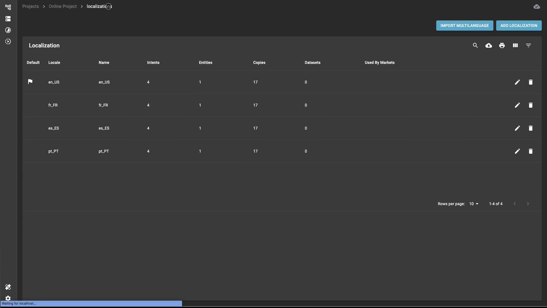 Multilanguage flow support