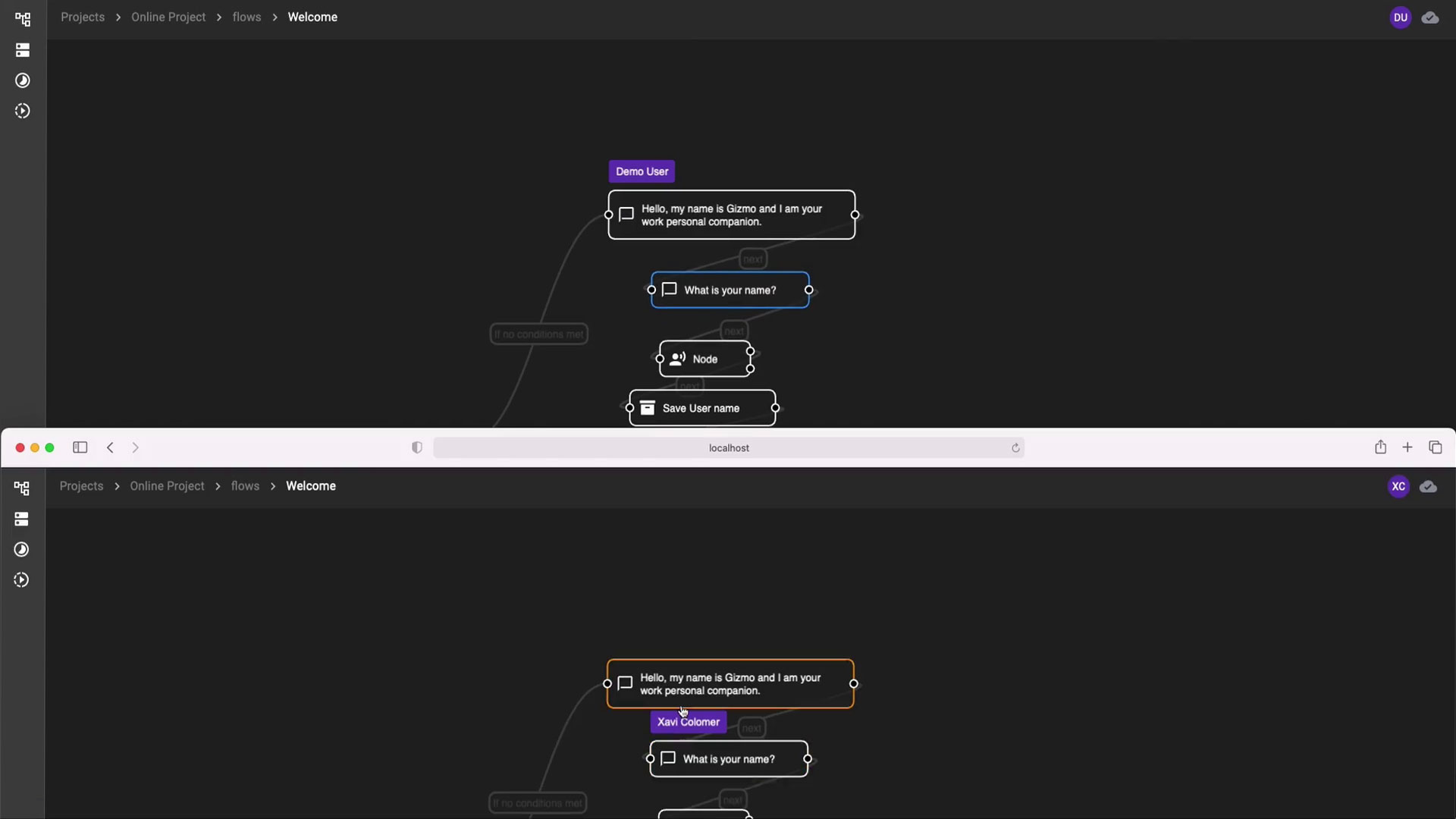 Realtime chatbot preview